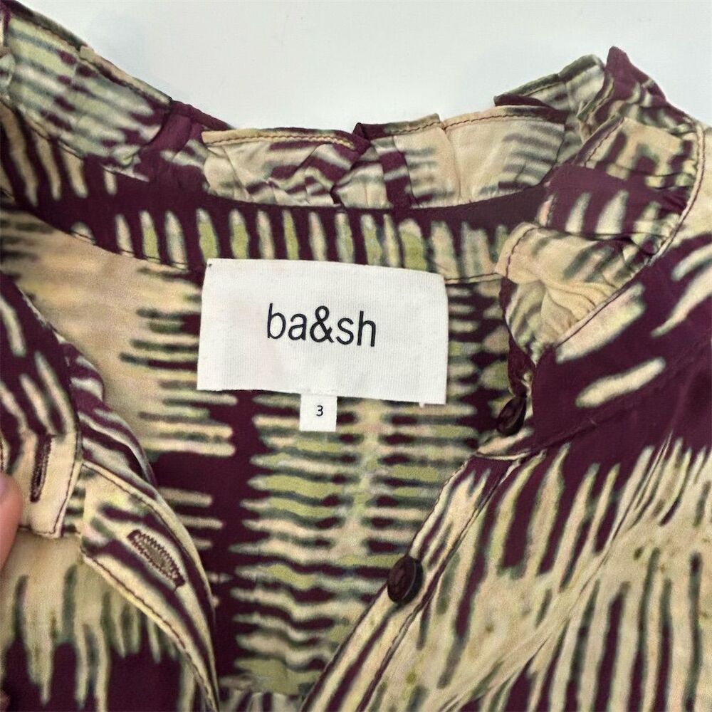 Ba&Sh Amore Abstract Button-Up Shirt Size 3 /L - Picture 9 of 12